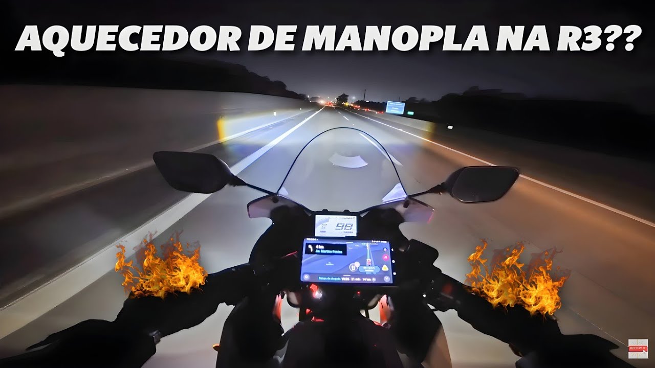 YAMAHA R3 COM AQUECEDOR DE MANOPLA!! | QUASE DEU RUIM KKKK