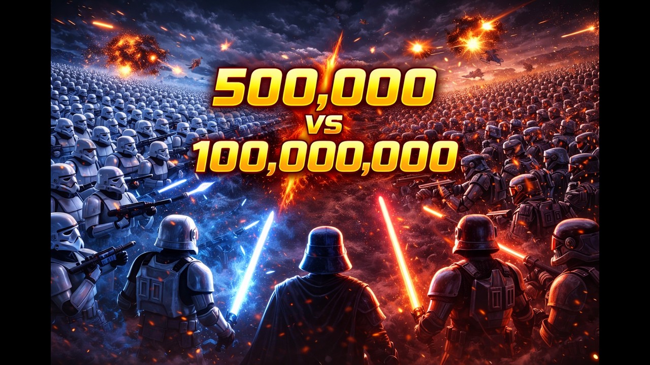500,000 Stormtroopers & Darth Vader vs 100,000,000 Battle Droids | Star Wars Massive Battle