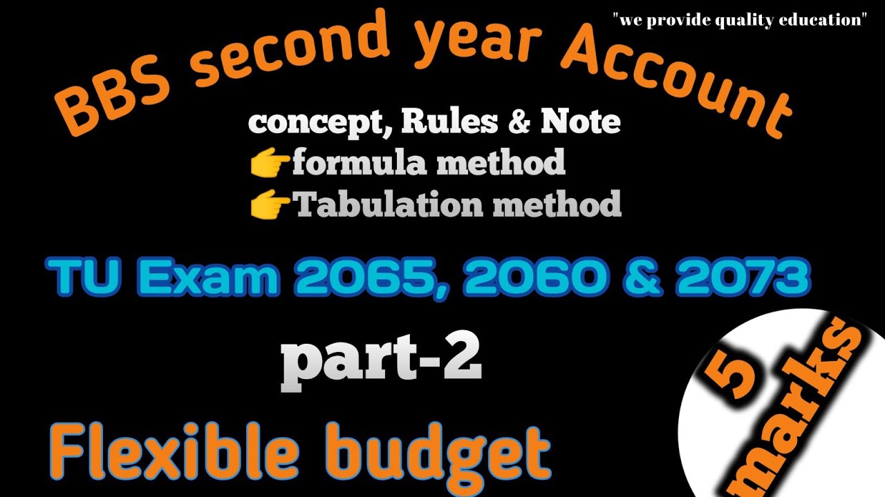 Flexible Budget BBS second year Account || flexible budget || complete solution,TU Exam 2065 & 2060
