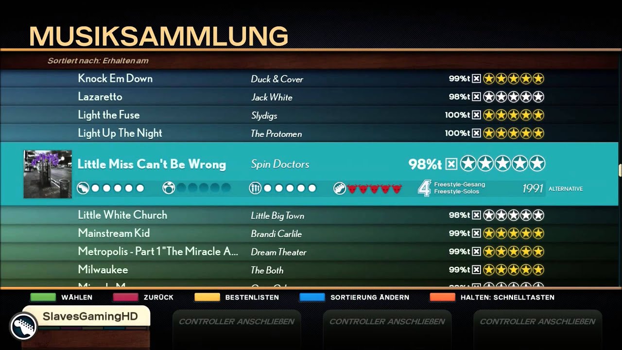 Rock Band 4 / All 65 Disc-Songs / Setlist Scroll