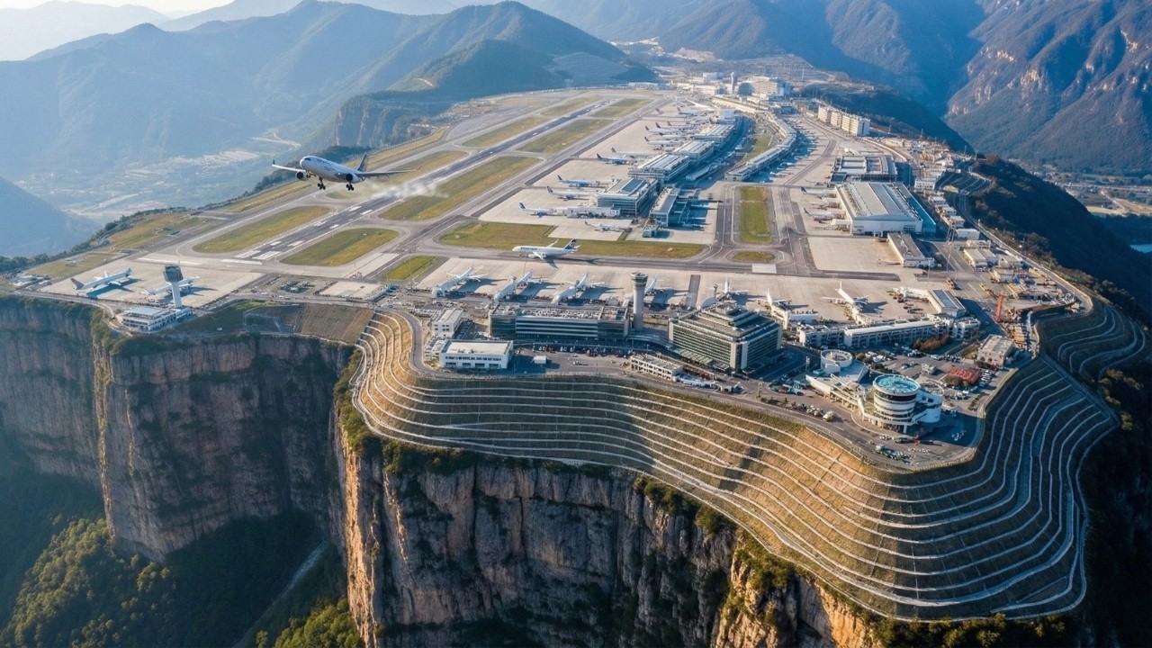 Inside the Impossible Cliff Airport: How China Built an Airport by Removing 400 Mountains