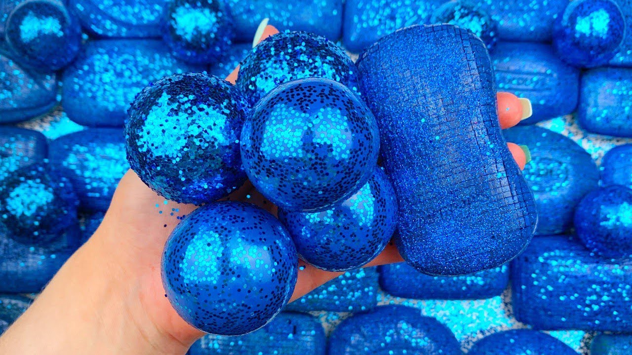 ASMR SOAP★AMAZING BLUE★Compilation set soap★Crushing soap★Cutting soap cubes★Oddly satisfying video
