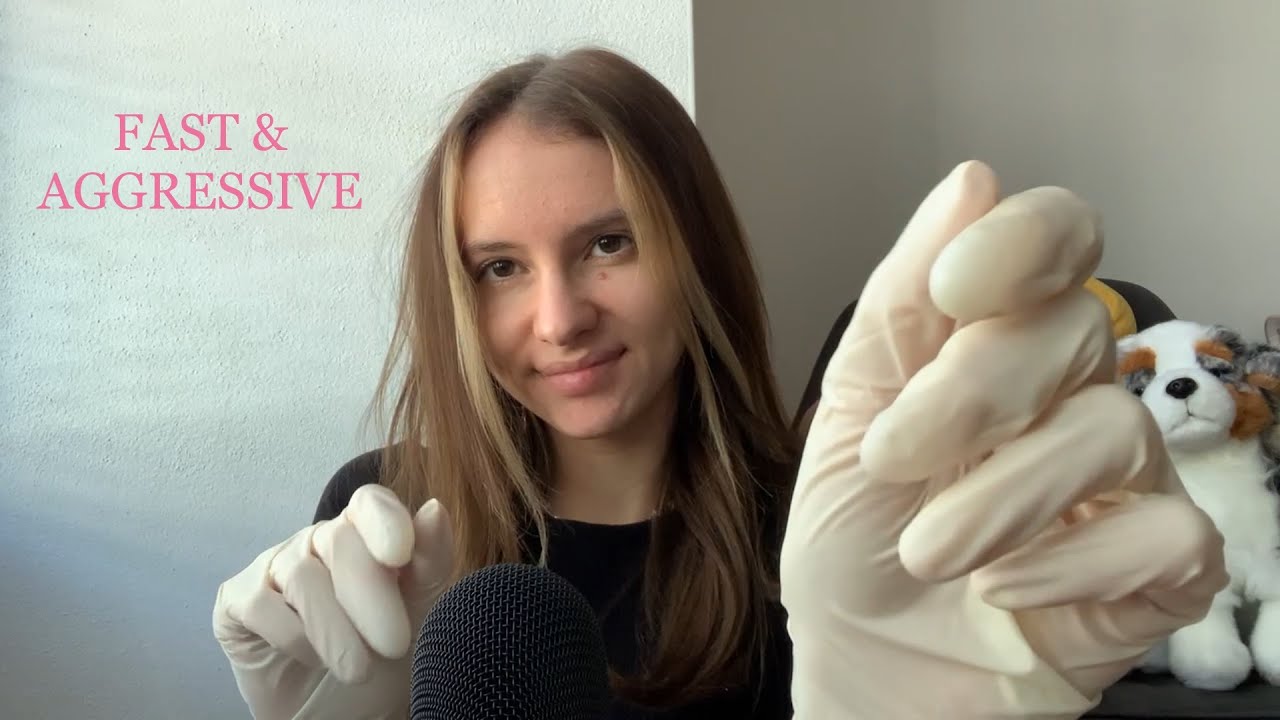 ASMR FAST & AGGRESSIVE latex gloves triggers UNPREDICTABLE 😴
