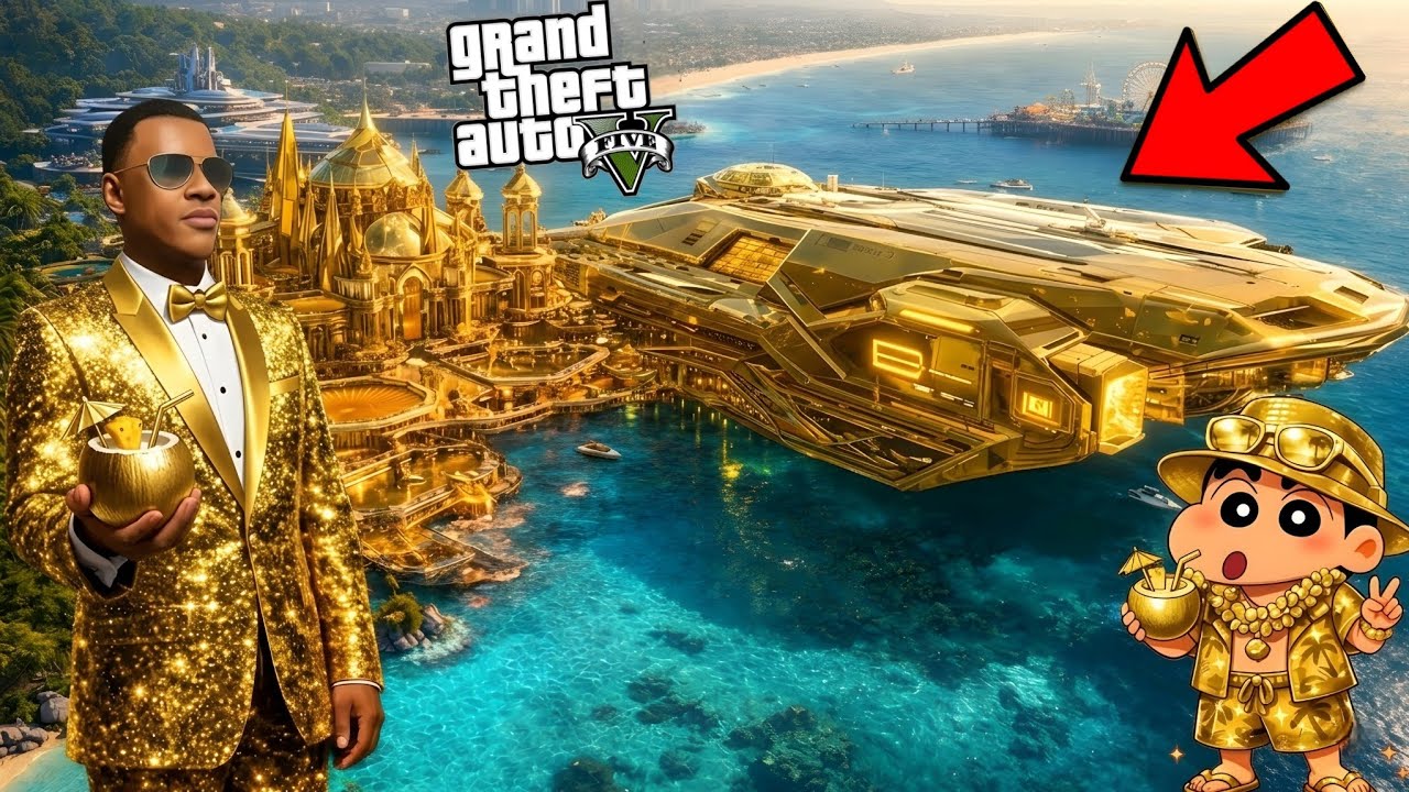 Franklin Or Shinchan Touch Anything Become Diamond Gold in GTA 5 💎