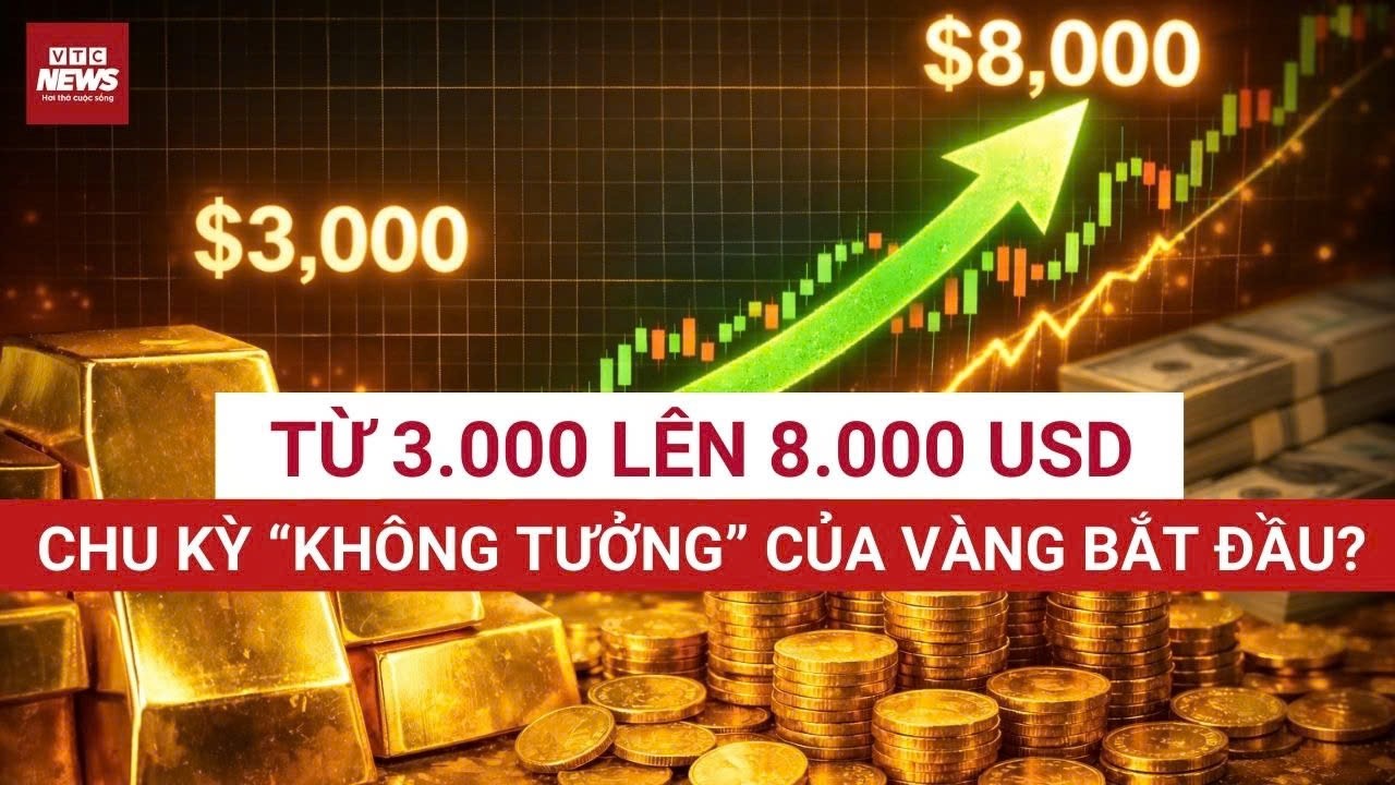 Từ 3.000 lên 8.000 USD: Chu kỳ “không tưởng” của vàng bắt đầu? | VTC News
