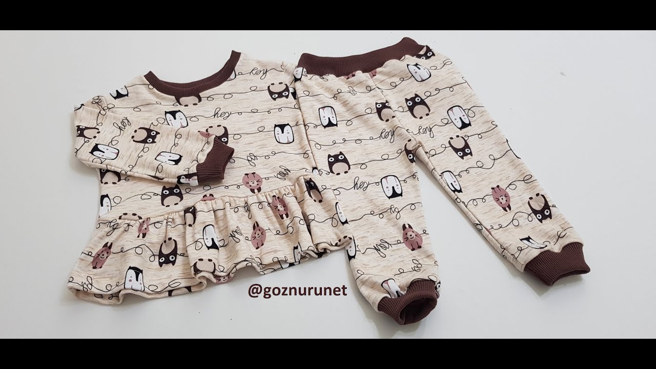 Pratik Kesim Fırfır Detaylı Pijama Takımı Dikimi