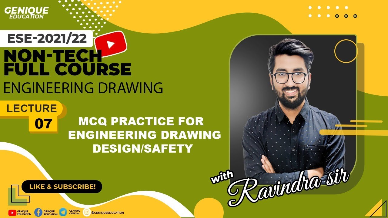 Lec 07 | MCQ practice for  Engineering Drawing Design/Safety l LIVE 13 Mar@7:30 PM