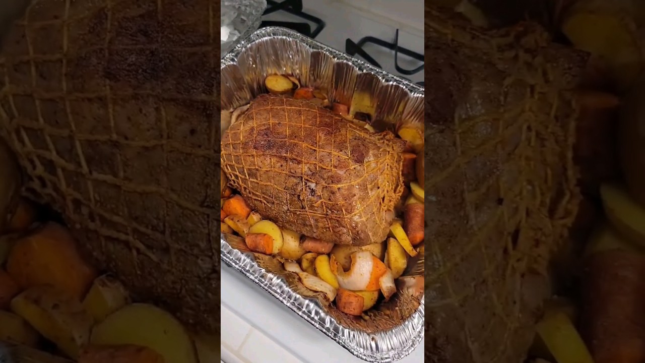 Christmas Feast for one! Boneless pork half butt roast 👀👀👀