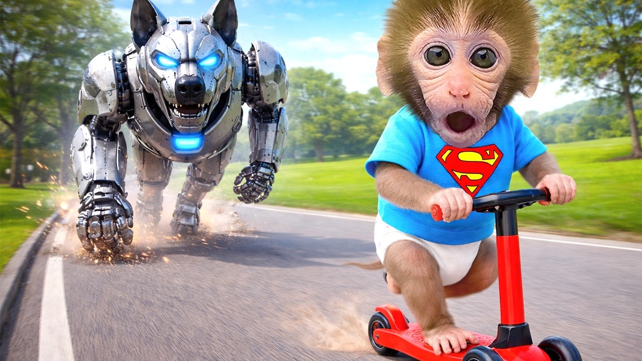 El perro robot está roto y malinterpreta al bebé mono Bonbon