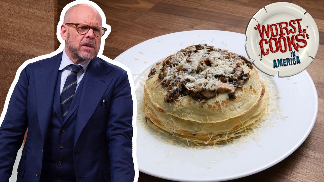 Alton Brown Makes Mushroom Crepes | Worst Cooks in America | Food Network