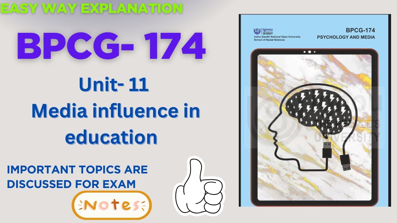 BPCG- 174 Unit- 11 media influence in education #ignou #ignounotes #bpcg174 #bpcg #unit11 #exam2025