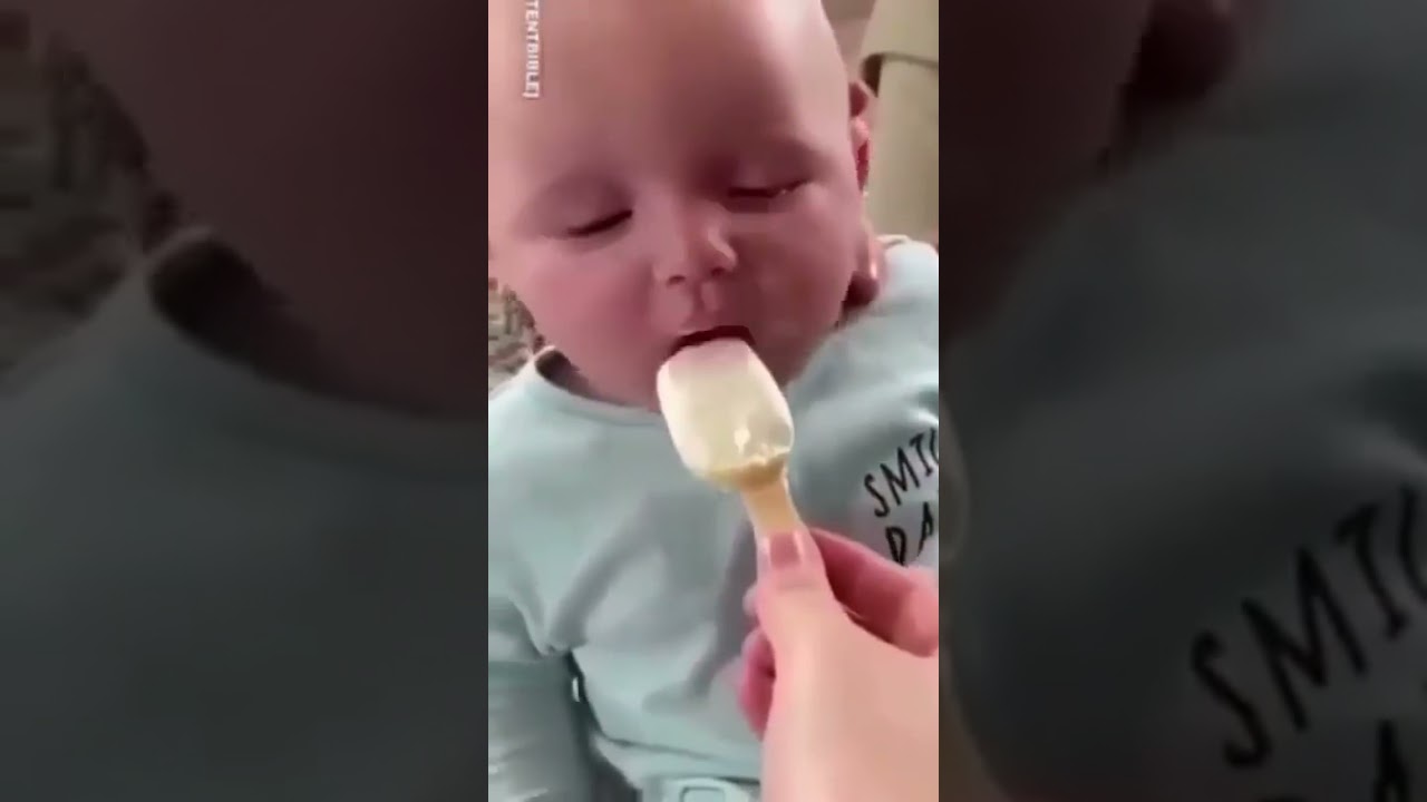 Cute baby eating ice cream #shorts #funny