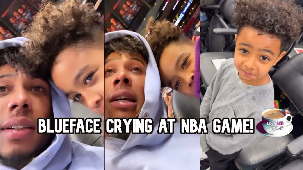 Blueface CRYING at NBA game! Javaugh wipes away his tears! 12.11.2023
