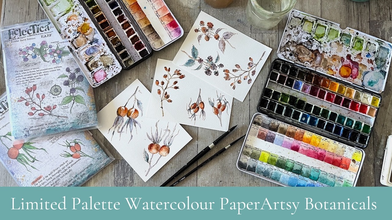 PaperArtsy Botanicals with a limited watercolour palette