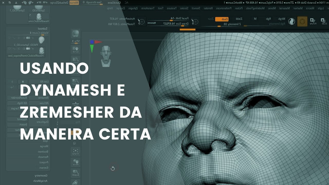 Usando Dynamesh e ZRemesher da maneira certa - Tutorial ZBrush