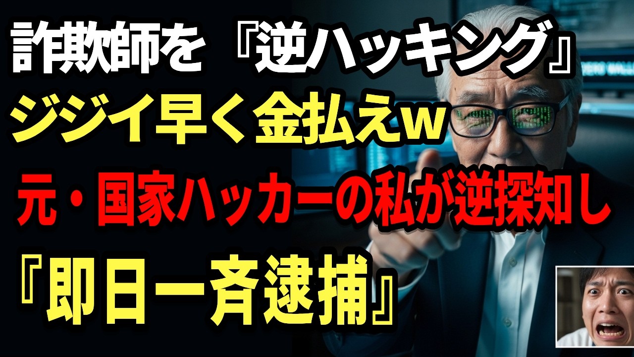 【PC詐欺】「50万払えｗ」私を狙った詐欺師。元・天才ハッカーの逆探知で裏金10億円を全額没収＆即逮捕の痛快な結末！