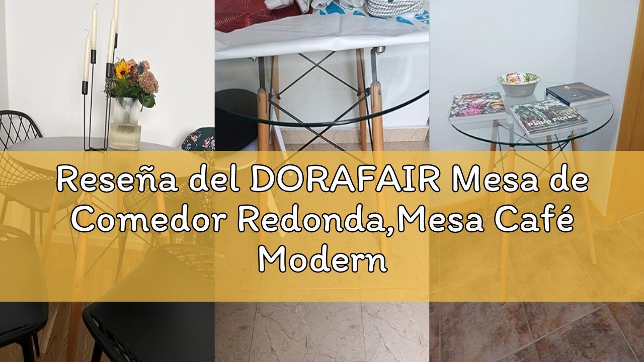 Reseña del DORAFAIR Mesa de Comedor Redonda,Mesa Café Moderna y Patas de Madera de Haya,80 * 74 cm,N