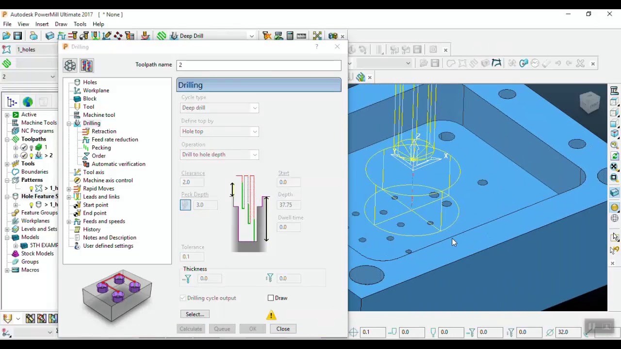 6-   EXAMPLE DRILLING HOLES IN  RASTER AREA CLEARANCE