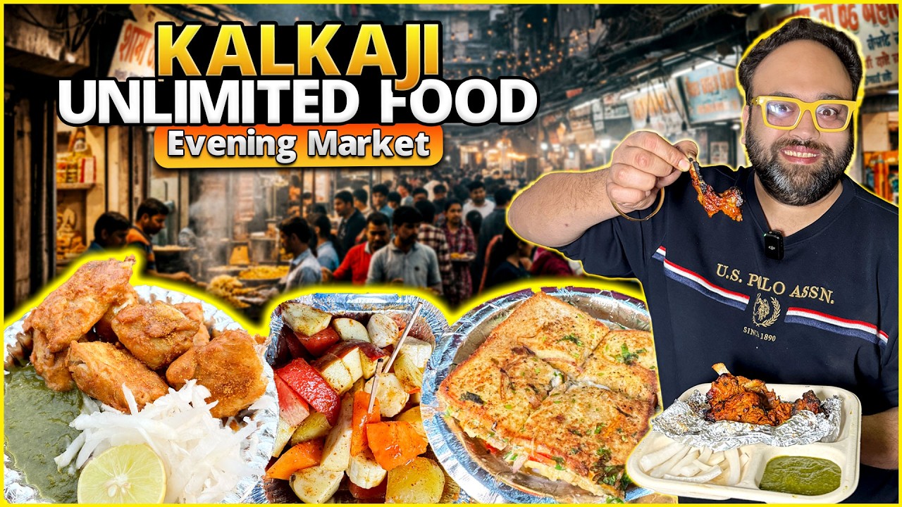 Street Food At Kalkaji | Shoki Macchi Wala, Cheese Bread Omelete, Fruit Chaat, Burger, Chilly Potato
