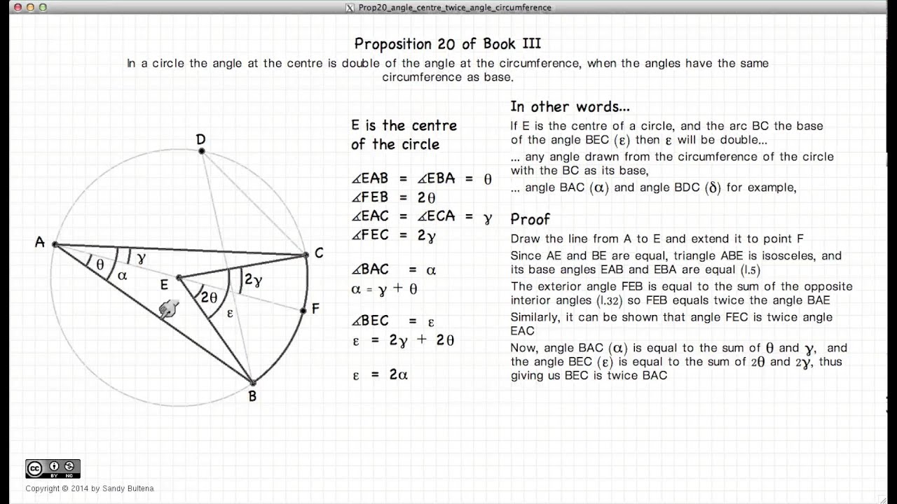 Euclid's Elements Book 3 - Proposition 20