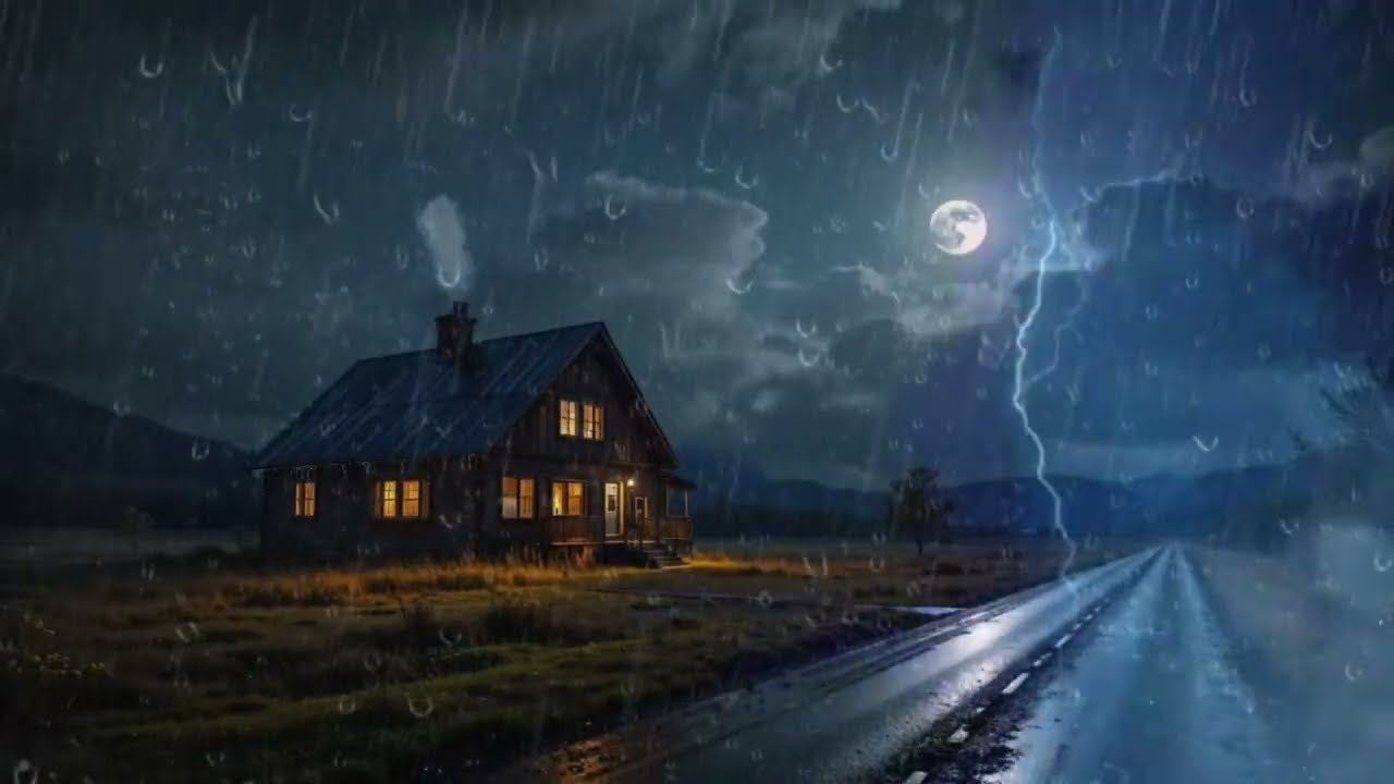 Heavy Rain & Thunderstorm for Sleeping | Deep Sleep Fast with Nature Rain Ambience, Relaxing Night