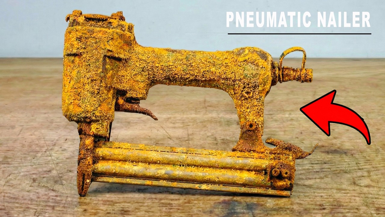 Total Restoration Rare $800 Antique Pneumatic Nailer Tremendous Result | Restore TV