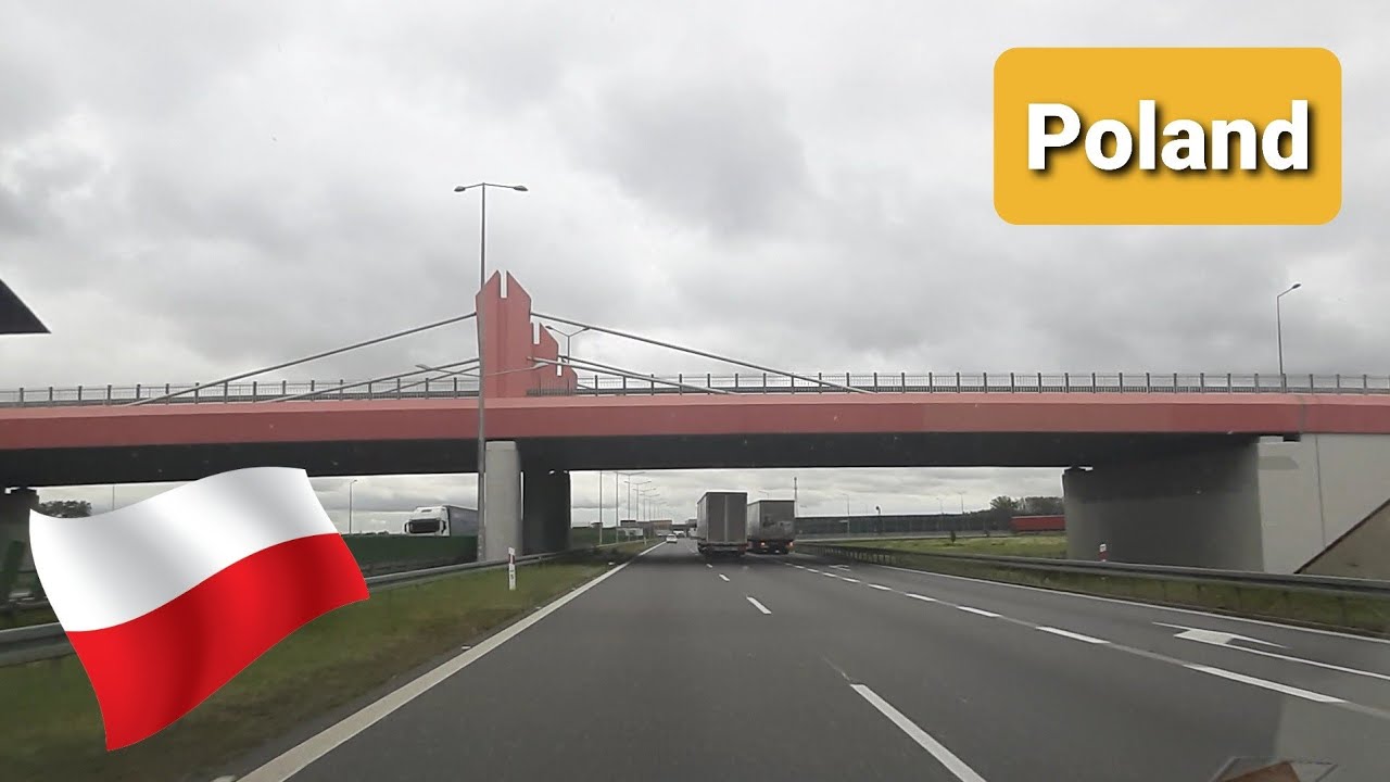 Poland.Road to Warszawa road A2 E30. Lyszkowice -Grodzisk Mazowiecki-Warszawa.Autostrada Wolności.