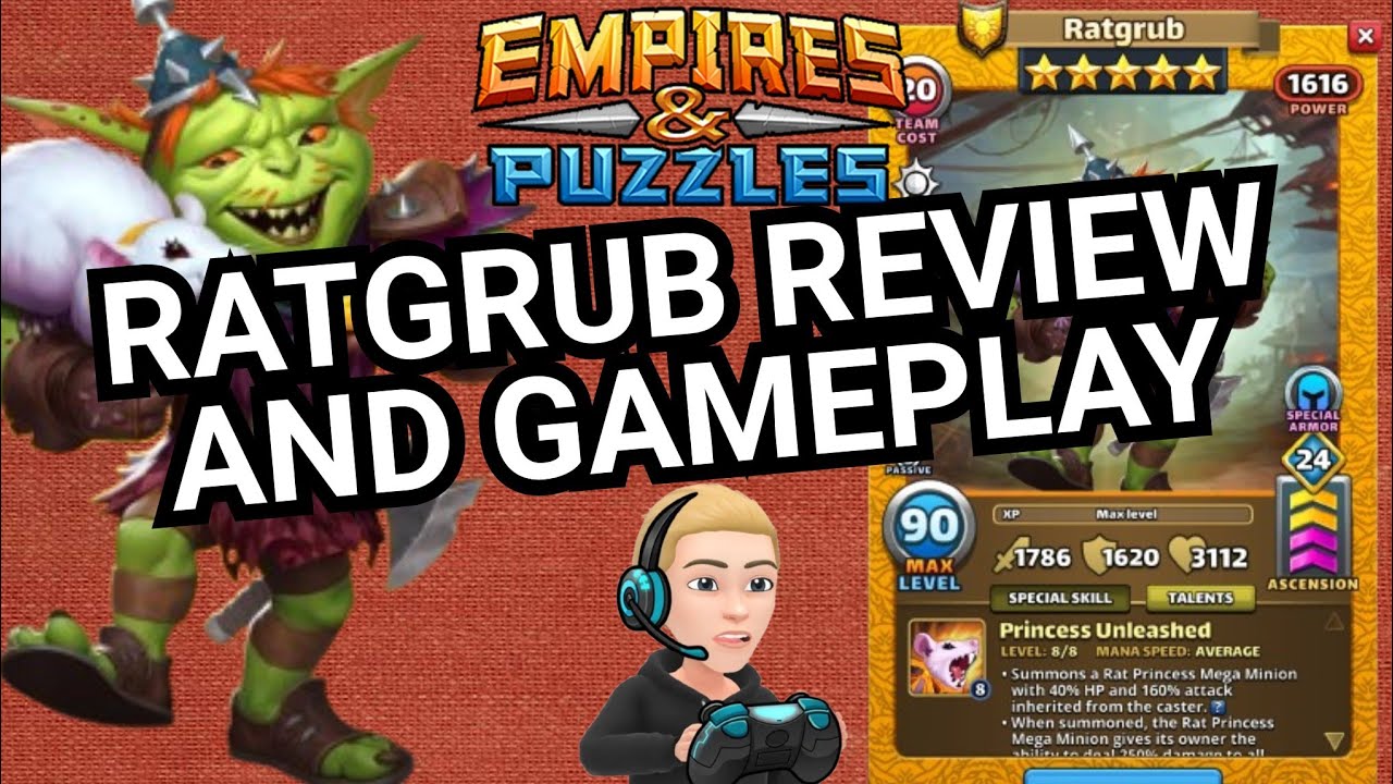 Raiding In The Top 100 With Ratgrub! Hero Review + Gameplay! Empires And Puzzles