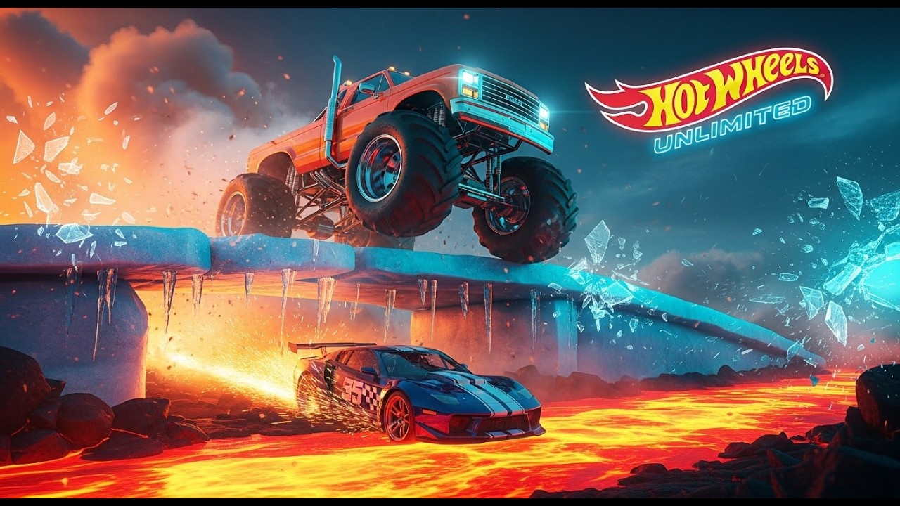 Epic Ice Water Track Race! ❄️💦 Night Shifter vs Monster Trucks | Hot Wheels Unlimited Track Build!