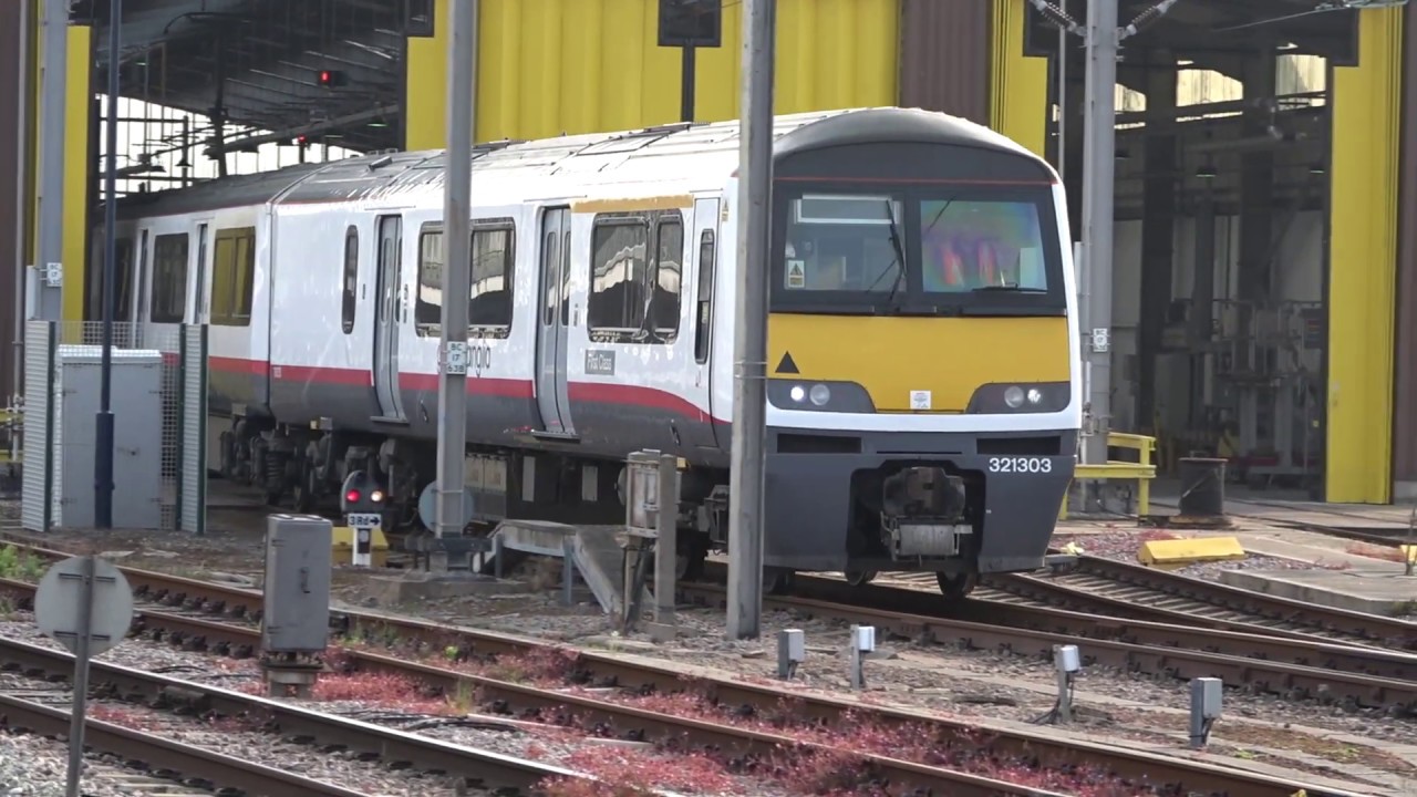 Greater Anglia 321303 and 321339 shunting at Clacton C.S.D.