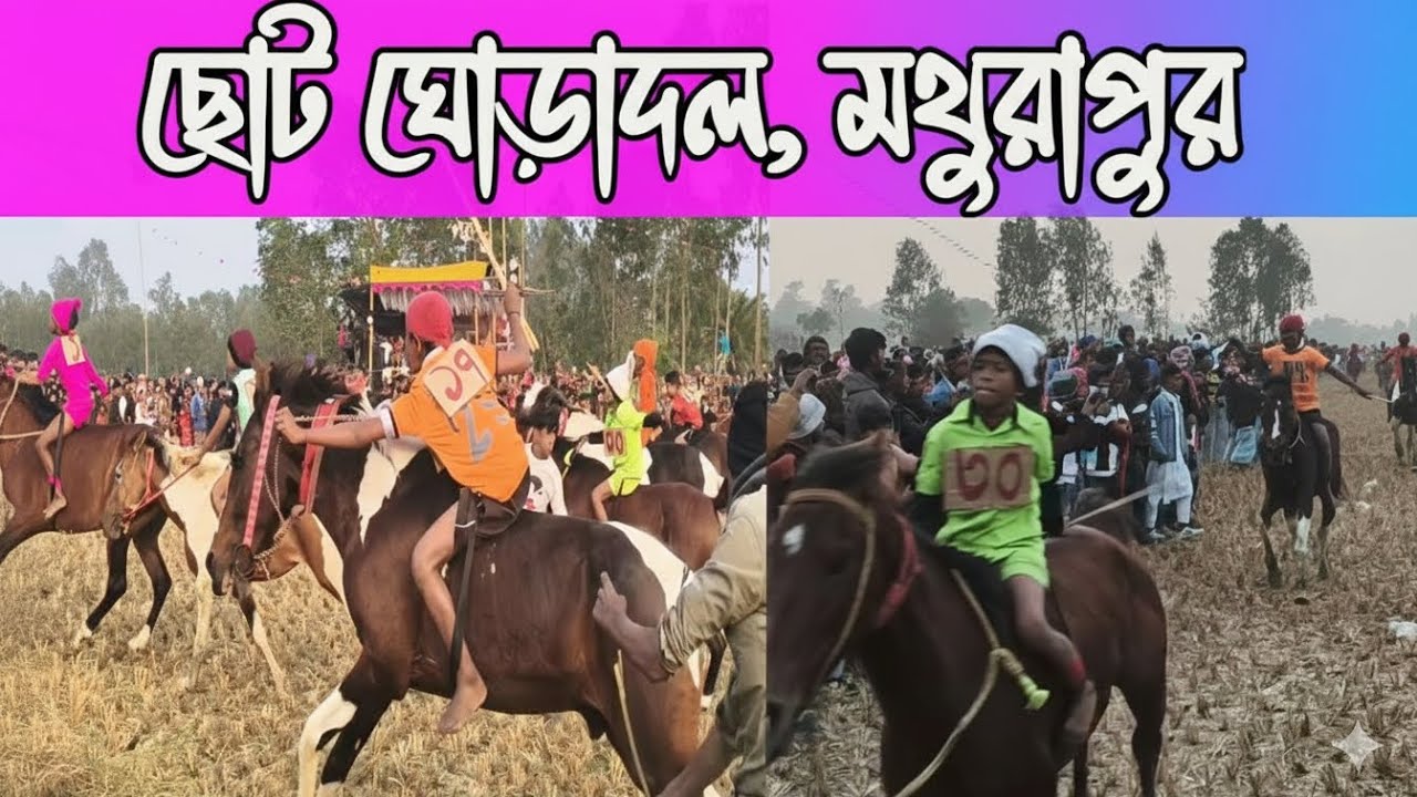 ছোট ঘোড়াদল ঘোড়া দৌড় প্রতিযোগিতা || মথুরাপুর থানার অন্তর্গত