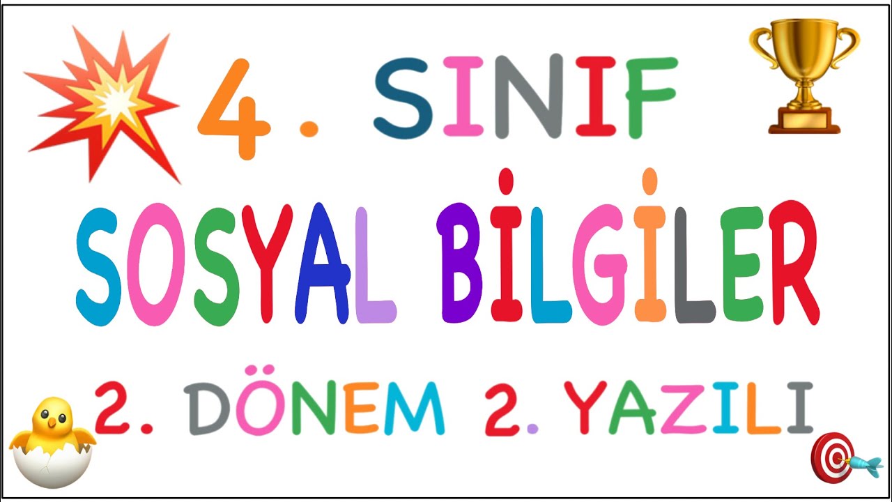 4. Sınıf SOSYAL BİLGİLER 2. Dönem 2. YAZILI