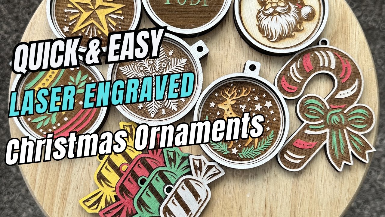 Laser Engraving Wooden Christmas Ornaments Using Lightburn