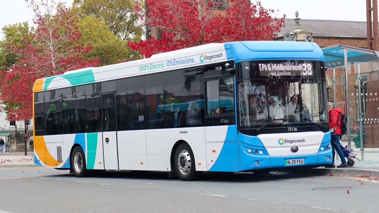 Stagecoach Stockton Based Yutong E12 on the 36 to Middlesbrough (73136) (NL25 FEU)
