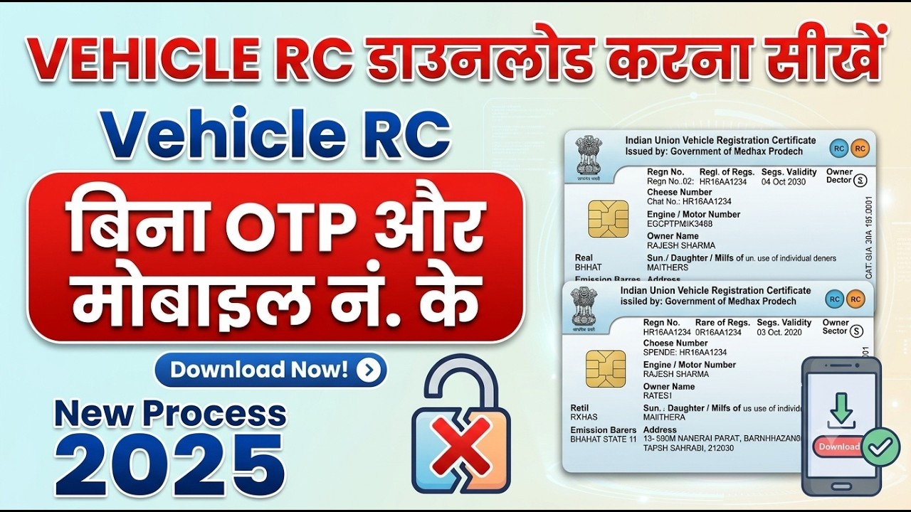 Rc Download without Otp बिना OTP RC डाउनलोड करे || Apne Vahan Ki Rc Download Karen Bina OTP Ke