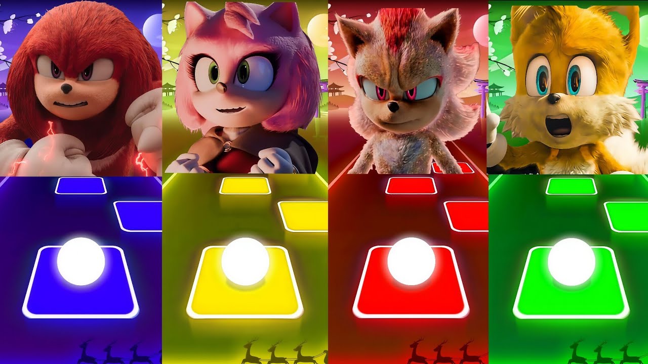 KNUSCLES 🔴  AMY ROSE 🔴 SUPER SONIC 🔴 TAILS  🔴 | Tiles Hop Sedm rush