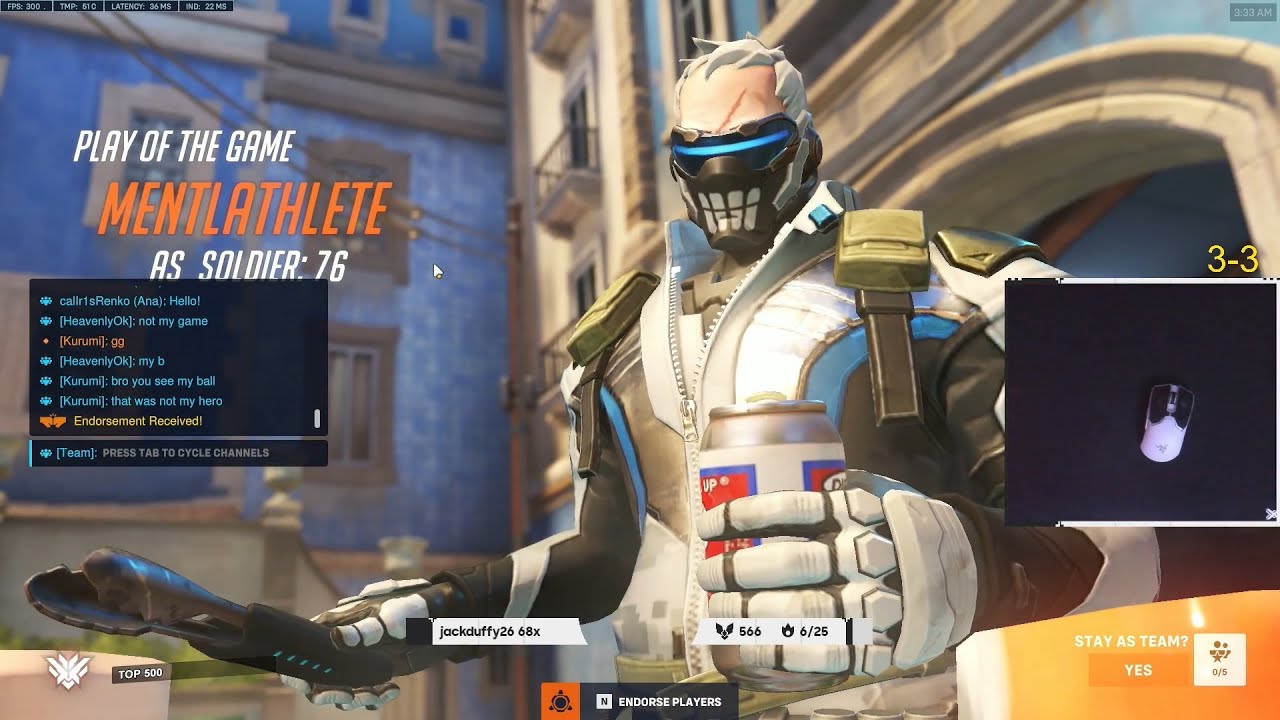 POTG! GALE INSANE SOLDIER 76 GAMEPLAY OVERWATCH 2 TOP 500 SEASON 3