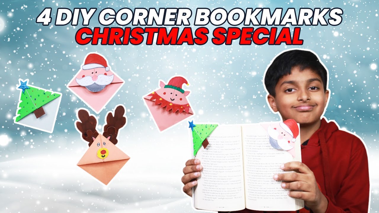 4 DIY Corner Bookmarks | Christmas Bookmarks | Christmas Crafts | Sparsh Hacks
