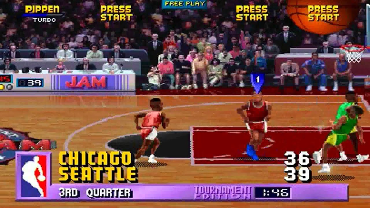 NBA Jam TE ARCADE 1080P HD PLAYTHROUGH - CHICAGO BULLS VS SEATTLE SUPERSONICS