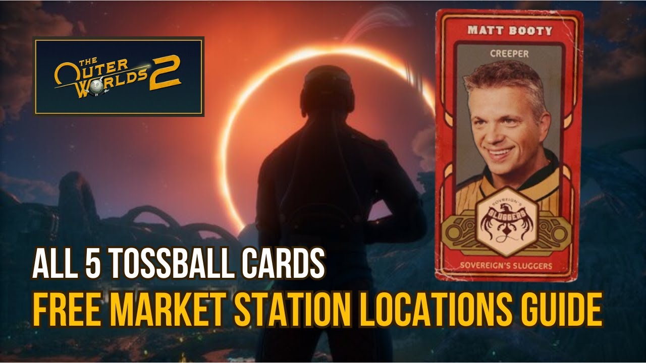The Outer Worlds 2 – All 5 Pitchball & Tossball Card Locations - Free Market Station - No Commentary