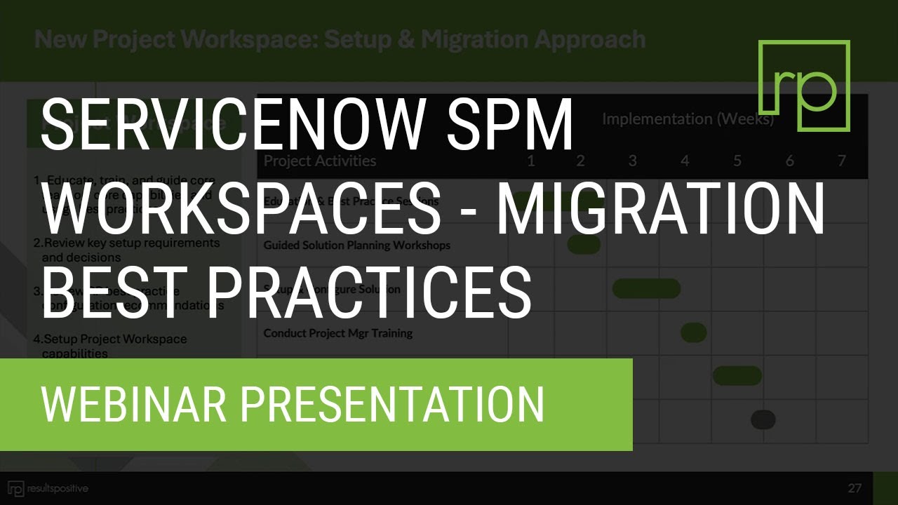 ServiceNow SPM Workspaces - Migration Best Practices