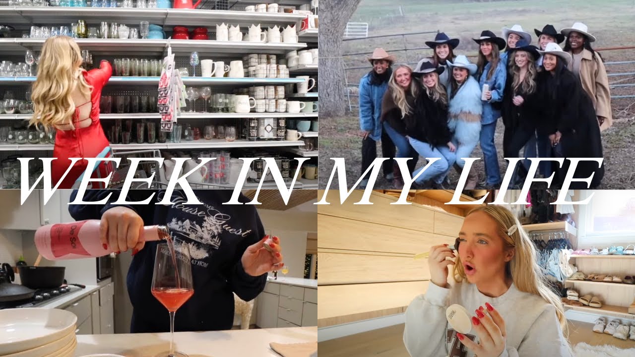 WEEK IN MY LIFE: needlepoint club, ranch trip, at home haul & hosting closet updates