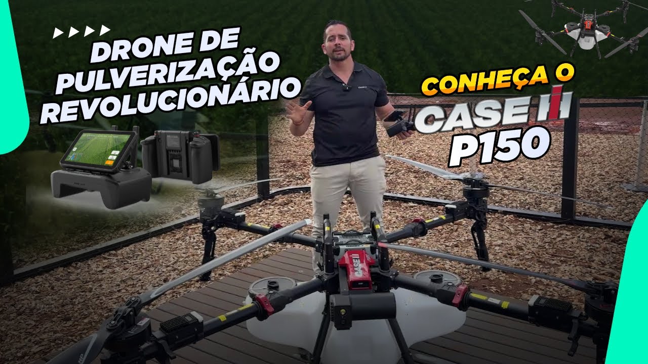 NOVO Drone Agrícola CASE P150: Controle com Tela, 70L e Alta Precisão na Pulverização!