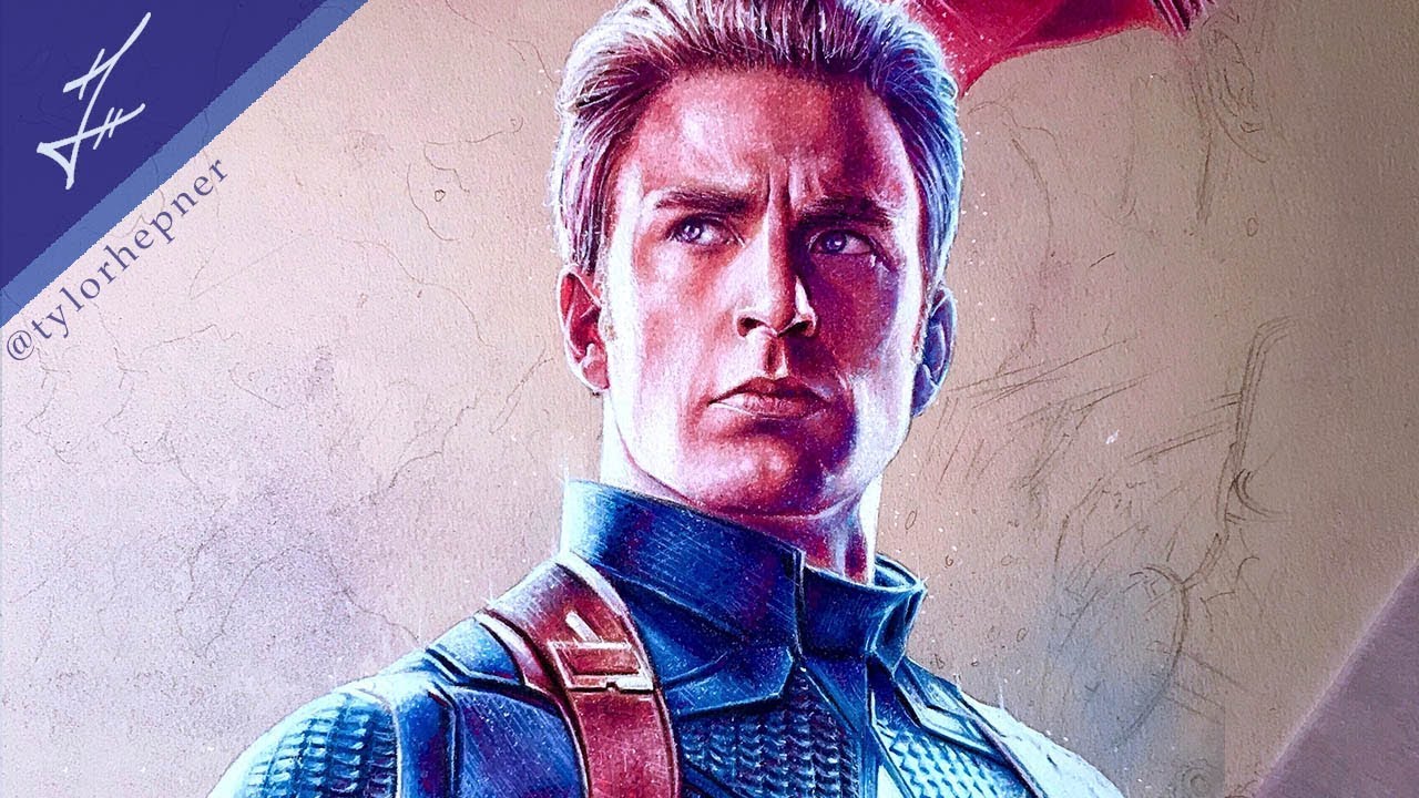 Drawing Captain America - Avengers End Game Poster (PART 2) | Time-lapse Speed Drawing |