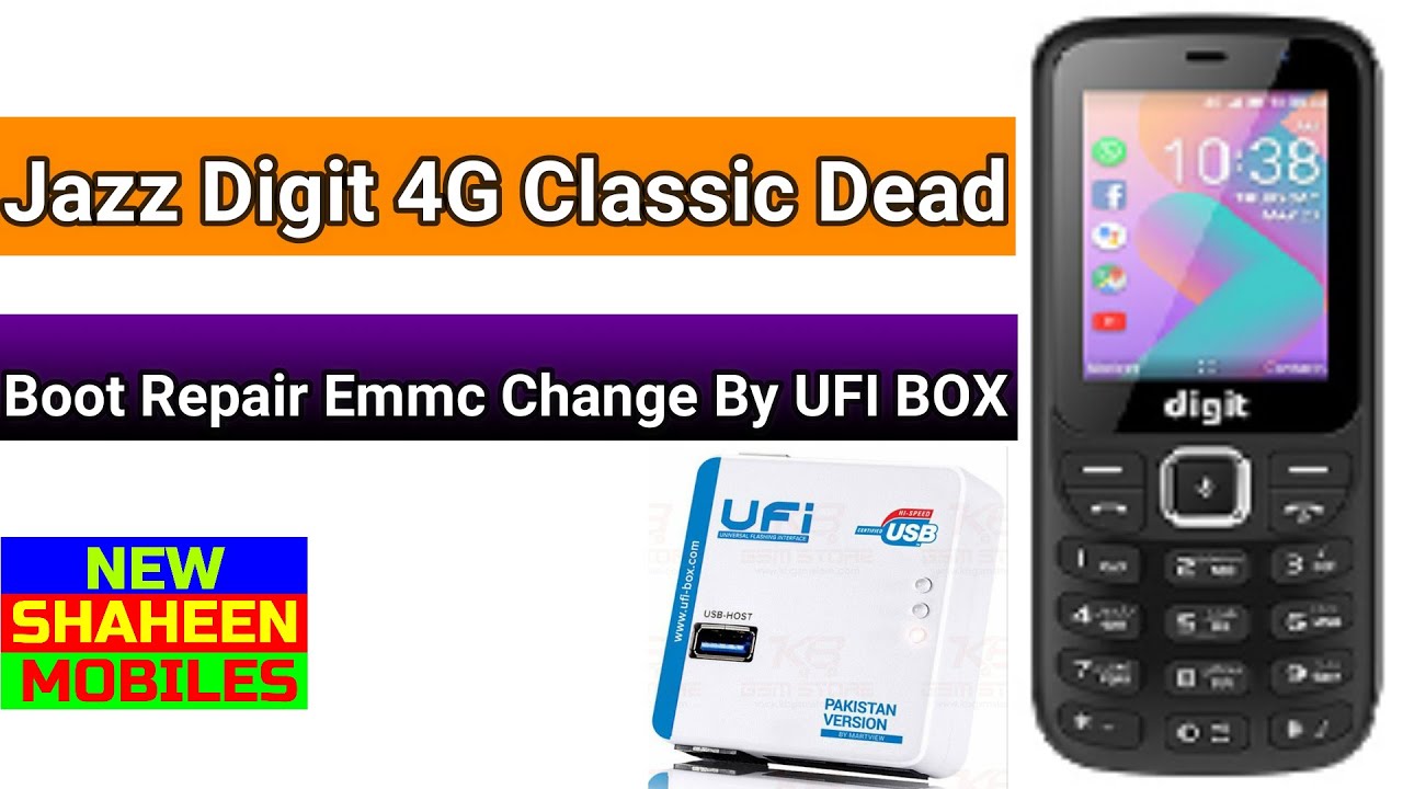 Jazz Digit 4G Classic Dead Boot Repair Emmc Change By UFI BOX by new shaheen mobiles