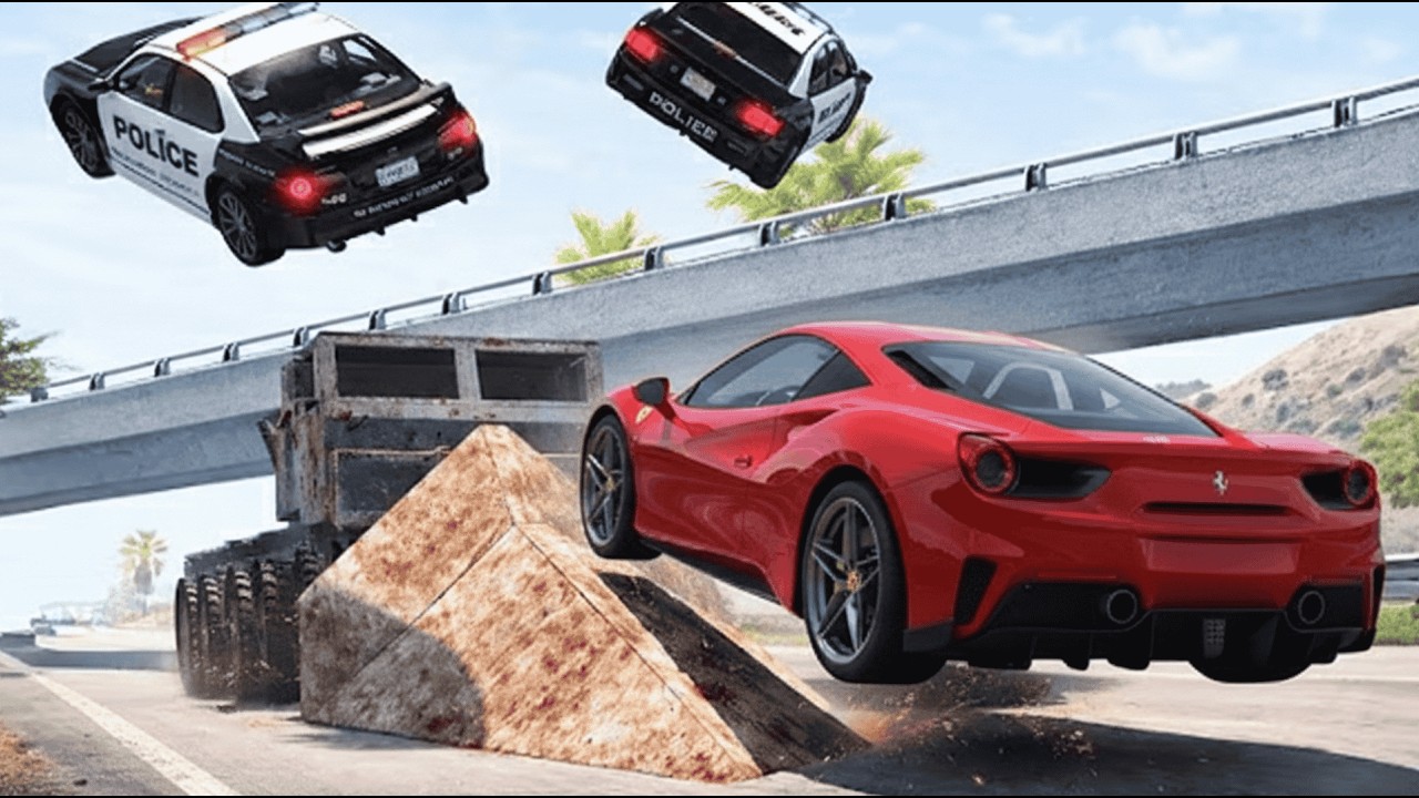 Realistic Police Chases and Car Crashes I Beam NG Drive