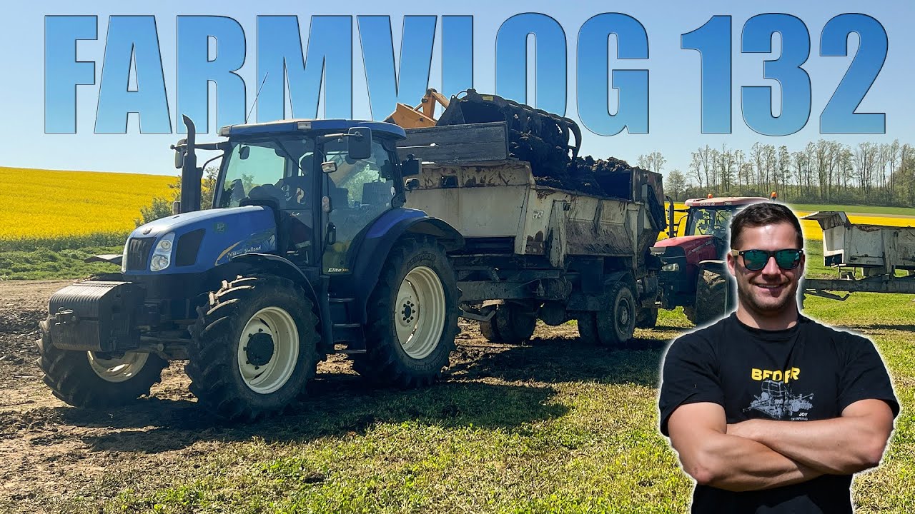 FARMVlog #132 - Rozmetání hnoje pod kukuřici s Case IH PUMA 185 CVX a RMA 8