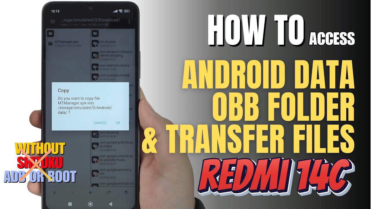 How to access Android Data and OBB folder & transfer files Redmi 14C