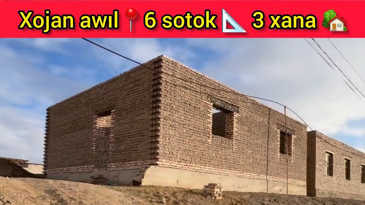 Xojan awılda 3 xanalı 6 sotoklı tolıq pitpegen imarat satıladı. 111 Mln, kelisimli.📞:90-714-20-66