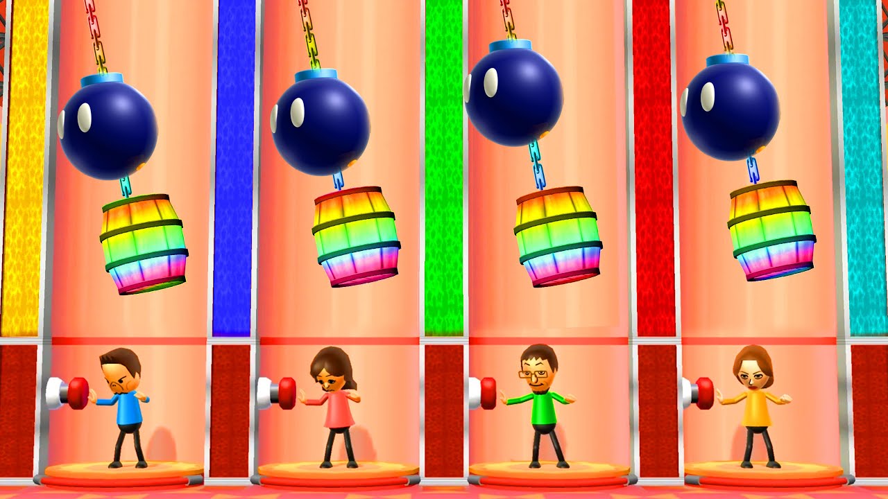 Wii Party Minigames - Bowser Jr vs Fumiko vs Daisuke vs Elisa Gameplay ( Master Difficulty )